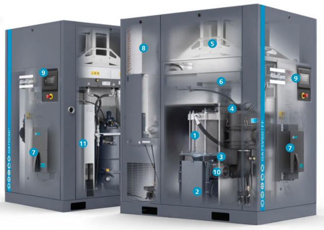 90kw атлас Copco VSD плюс преобразование частоты 0 винта GA 90+VSD роторное